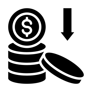 Cost, Money, Decrease, Reduction, Loss  icon