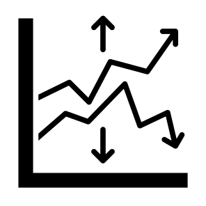 Fluctuation, Stock Market, Finance, Statistics, Progress  icon