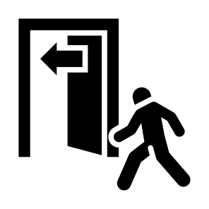 Exit, Withdrawal, Sale, Strategy, Departure icon