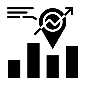 Market Positioning, Location, Objective, Position, Statistics icon