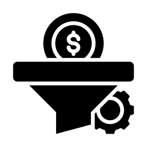 Conversion Rate, Money, Funnel, Management, Filtering  icon