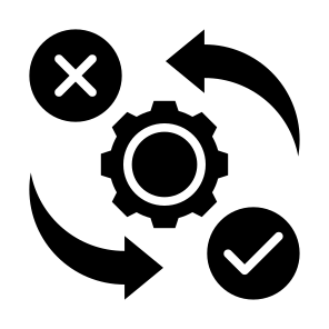 Testing, Accept, Cancel, Correction, Criteria   icon