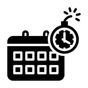 Deadline, Time, Calendar, Date, Bomb, Clock  icon
