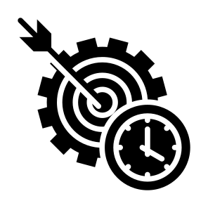 Effective, Management, Stopwatch, Process, Workflow, Target icon