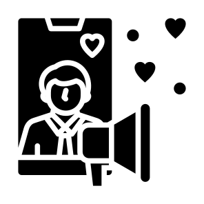 Influencer, User, Phone, Social Media,  Digital, Marketing icon