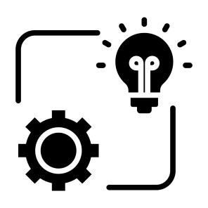 Innovation, Gear, Light Bulb, Management, Process Improvement, Improvement icon