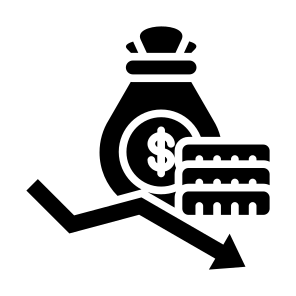 Money Loss, Money, Coin, Loss, Crisis, Bankruptcy icon