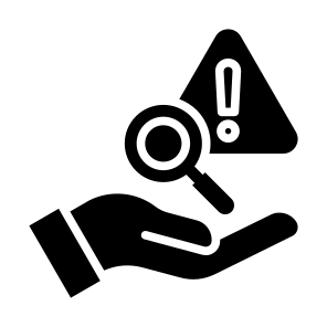 Risk, Search, Warning, Analysis, Investigation, Research  icon