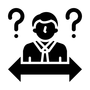 Uncertainty, User, Arrows, Direction, Question Mark, Confusion icon