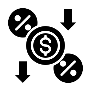 Discount, Low Price, Percentage, Down Arrow, Interest Rate  icon