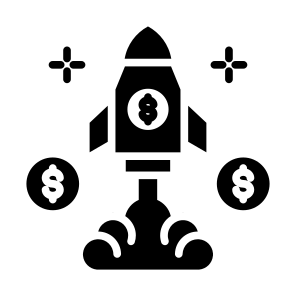 Startup Business, Money, Rocket Launch, Business, Start Business  icon