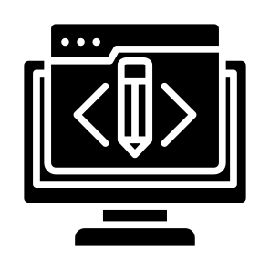 Web Designing, Computer, Programming, Coding, Editor icon