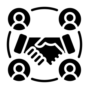 Collaborative, Merger, Team, Relationship, Client, Customer  icon