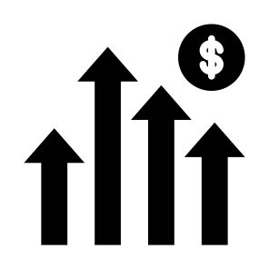 Competition, Growth, Profit, Success, Up Arrows icon