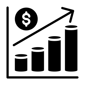Profit Growth, Money, Economy, Investment, Statistics icon