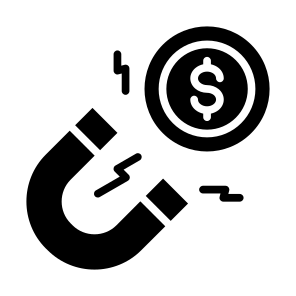Attract, Money, Income, Magnet, Attraction, Profit icon