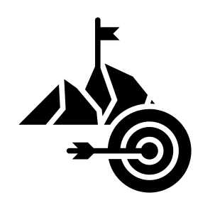 Mission, Planning, Success, Goal, Target, Mountain icon
