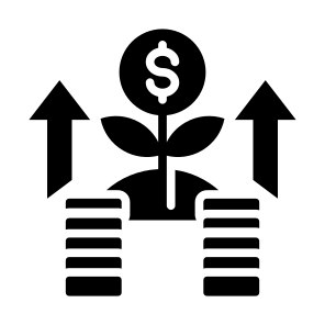 Profits, Income, Money, Investment, Growth, Increase icon