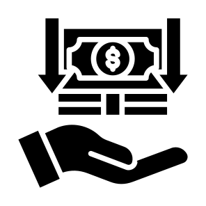 Revenue, Money, Decrease, Income, Earning, Finance  icon