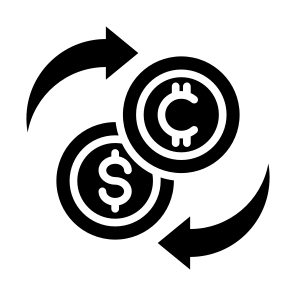Exchange, Dollar, Conversion, Crypto, Currency icon
