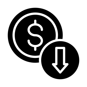 Income Drop, Income, Low Income, Economic Crisis, Low, Bankruptcy, Interest, Business, Finance, Loss  icon