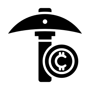 Mining, Bitcoin, Digital, Money, Crypto, Cryptocurrency, Finance, Pickaxe icon