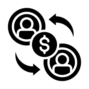 Pp, Peer To Peer, Transaction, Finance, Change, Online, Share, Networking icon
