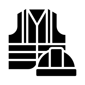 High Visibility Vest, Security, Protection, Helmet, Life Vest icon