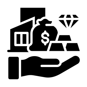 Assets, Property, Cash, Money, Jewelry, Diamond icon