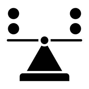 Balance, Balanced, Scales, Compare, Stability, Leverage  icon