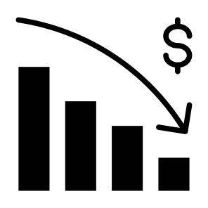 Bankrupt, Bankruptcy, Recession, Loss, Chart, Decrease  icon