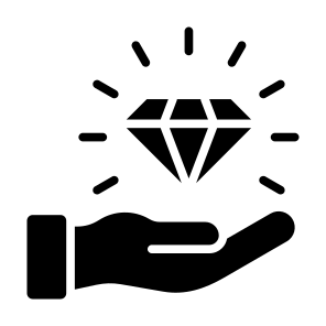 Benefits, Give, Assets, Economics, Growth, Diamond  icon