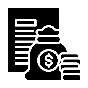 Budgeting, Funds, Loan, Document, Investment, Money  icon
