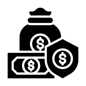 Insurance, Coverage, Investment, Cash, Security, Money  icon