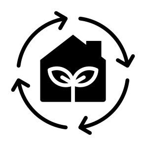 Sustainable Home, House, Development, Change, Cycle icon