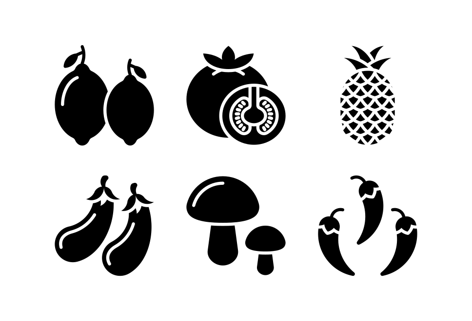 Vegetables and Fruits Large Set Preview