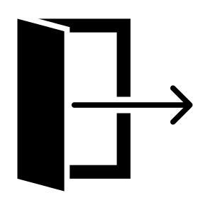 Exit Door, Go Out, Sign Out, Door, Logout, Exit icon
