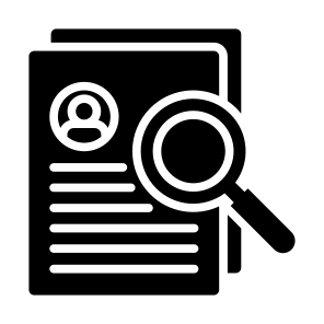 Background Check , Analysis, Employee, Curriculum Vitae, Hiring, Recruitment icon