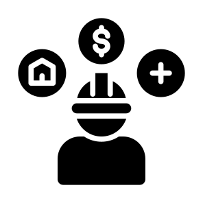 Employee Benefits, Employee, Benefits, Compensation, House, Insurance icon