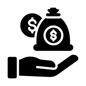 Revenue, Money, Income, Salary, Money Bag, Wage icon