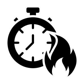 Overdue, Rush, Fire, Clock, Deadline, Schedule, Time And Date, Flames, Time icon