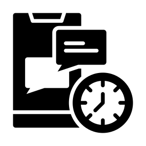 Response, Quick, Question, Customer Service, Communications, Chat, Time, Clock icon