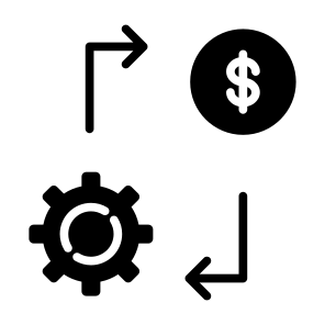 Ecosystem, Gear, System, Dollar, Coin, Money, Money Management icon