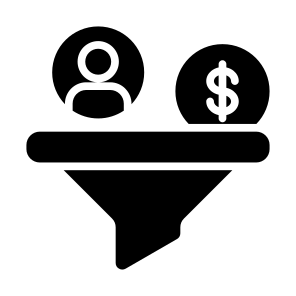 Filter, Money, Dollar, Coin, Funnel, User, Sort icon