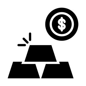 Gold, Dollar, Coin, Bank, Economy, Money icon