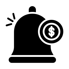 Payment Notification, Money, Dollar, Coin, Alarm, Currency, Payment, Notification icon