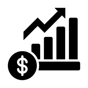 Profit, Money, Graph, Dollar, Currency, Statistic, Growth, Bar Chart icon