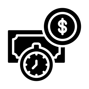 Time Is Money, Clock, Dollar, Coin, Finance, Productivity, Save Time icon