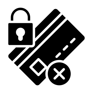 Blocked, Secure Payment, Debit Card, Credit Card, Padlock  icon