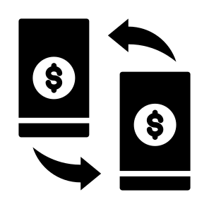 Transfer, Money, Money Transfer, Transmission, Smartphone icon